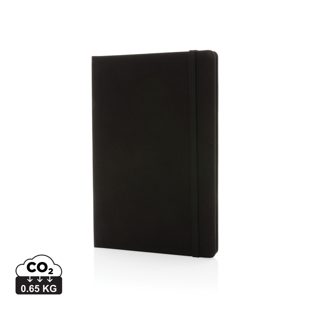 Carnet de notes personnalisable en rPET A5 Noir / Noir